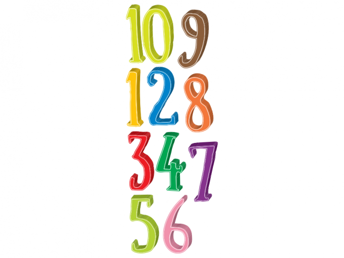 pegatinas de pared números para niños
