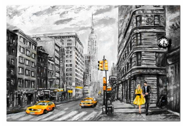 cuadro Nueva York bosquejo de taxi