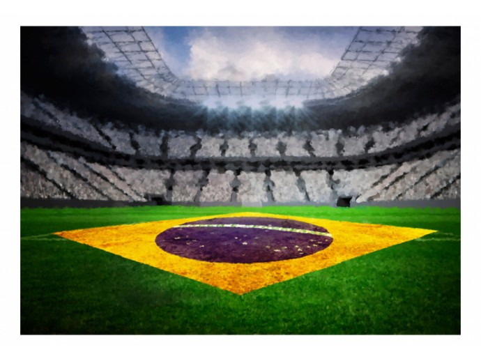 fotomural estadio brasileño campo de fútbol