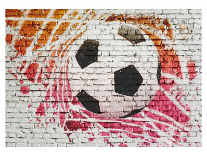 fotomural street art fútbol mural de colores