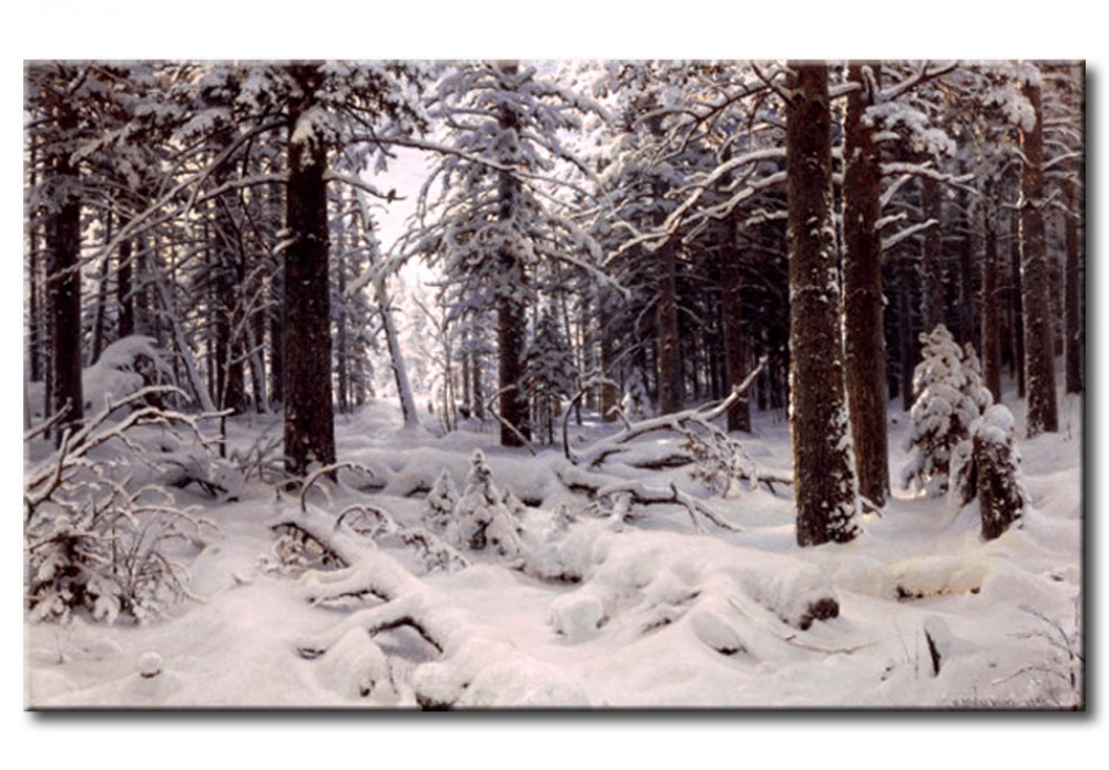 cuadro bosque invernal