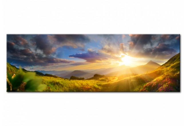 cuadro de vidrio acrílico naturaleza paisaje puesta del sol