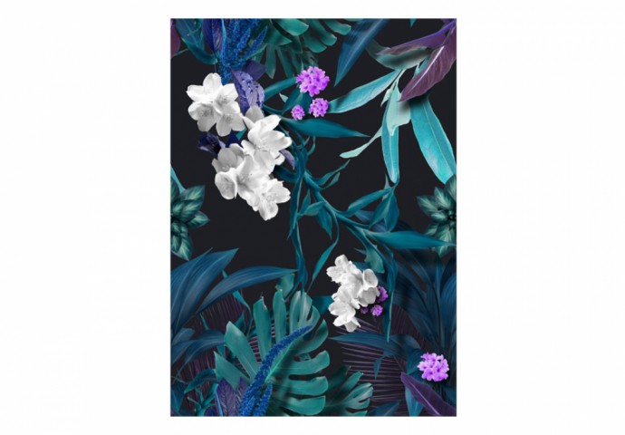 papel pintado exótico flores hojas jungla