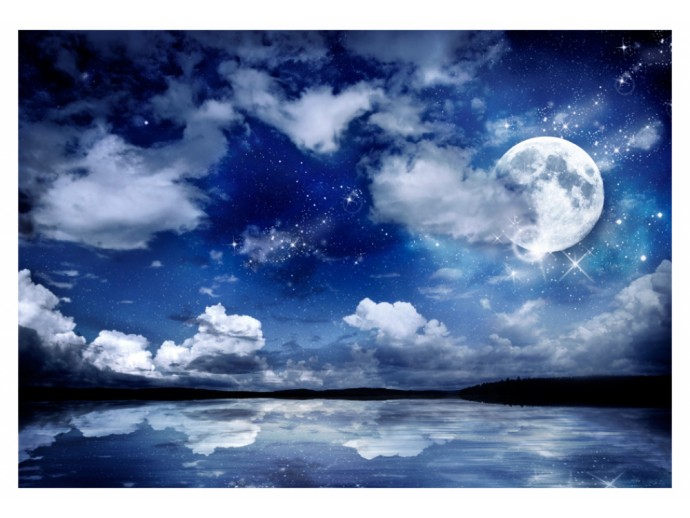 fotomural cielo noche luna